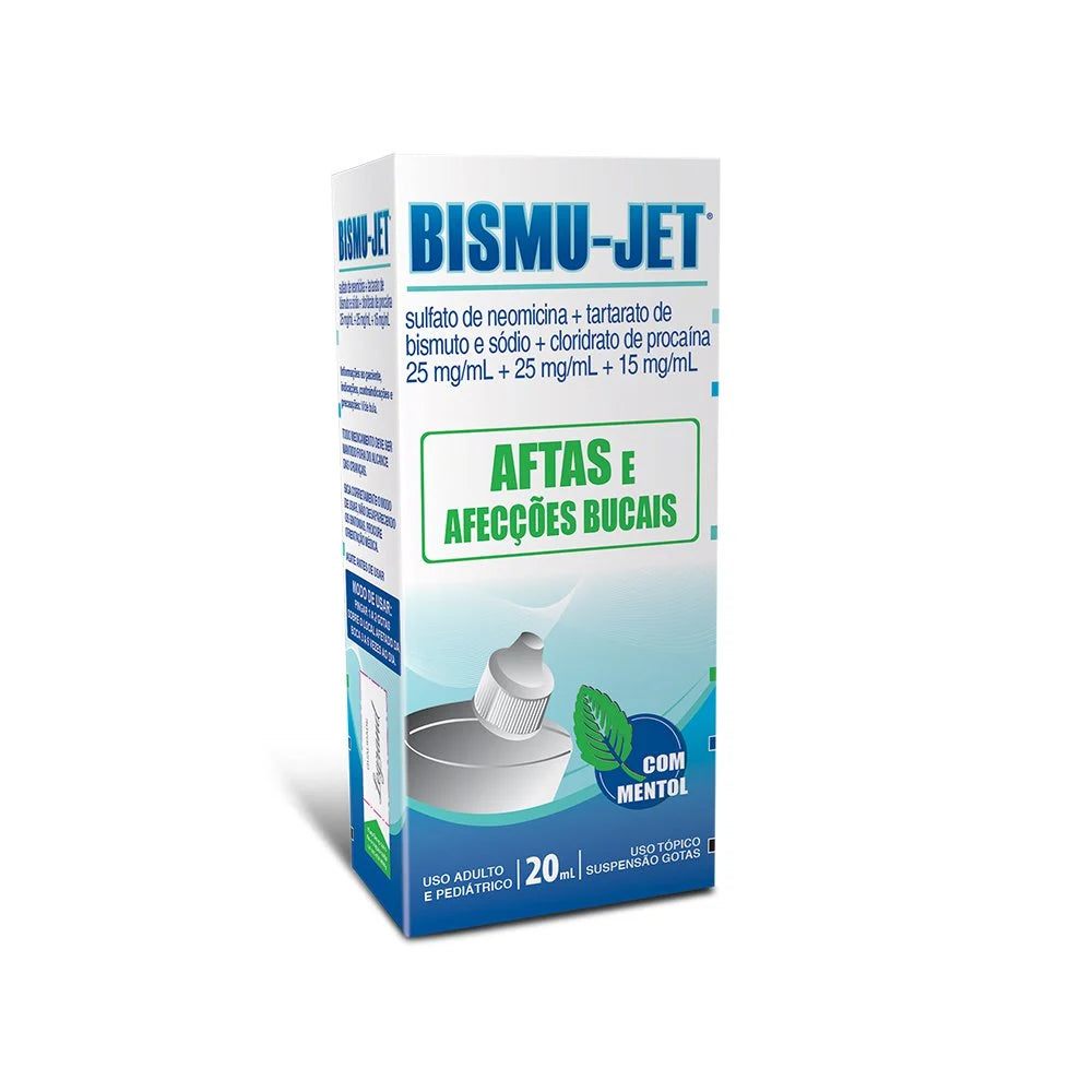 Bismu-Jet 15mg/ml + 25mg/ml + 15mg/ml Solução Frasco Gotejador (20ml)